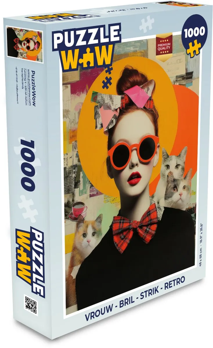 PuzzleWow Retro Strik Bril Puzzle