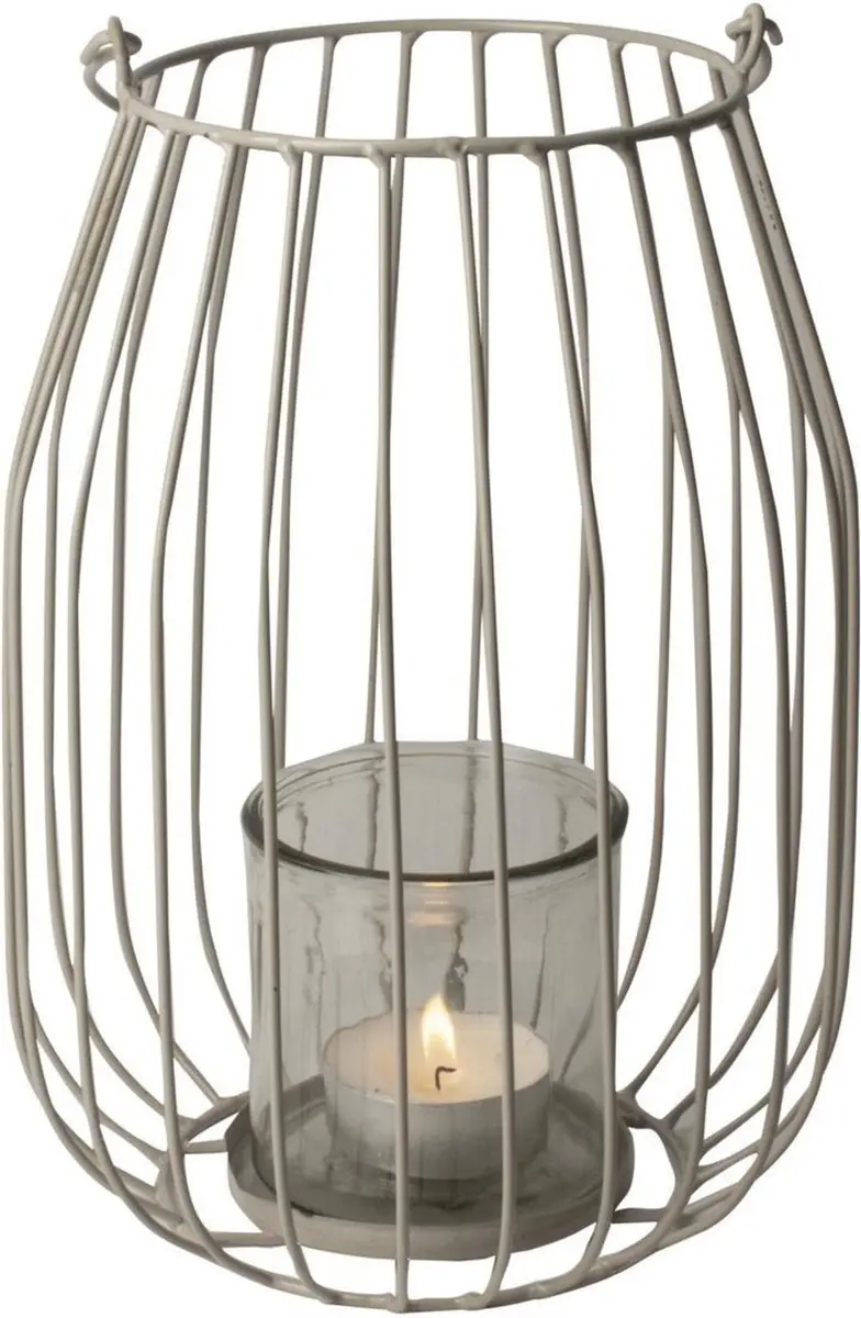Gusta Lantaarn ø21xH29cm Lichtgrijs