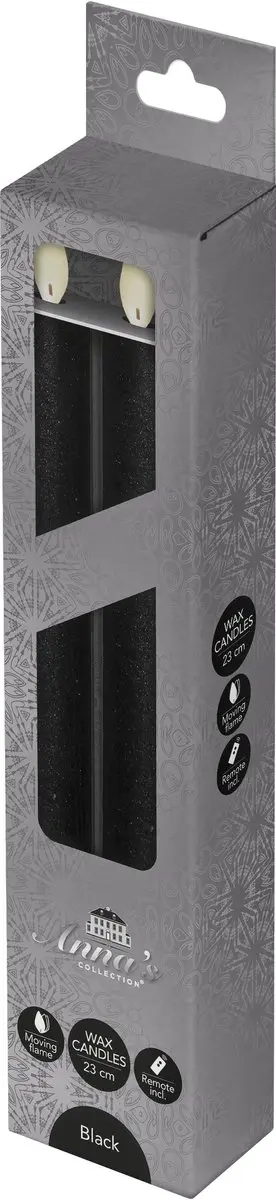 Anna's Collection LED Dinerkaars Flame Effect 23cm Zwart