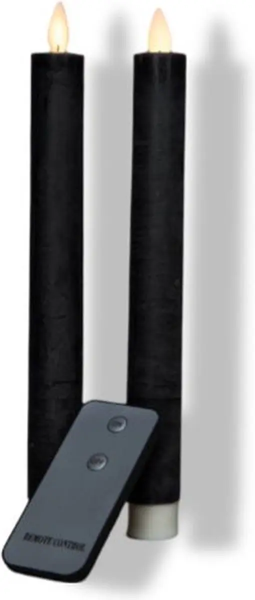 Anna's Collection LED Dinerkaars Flame Effect 23cm Zwart - 2 Stuks - afbeelding 2 van 5