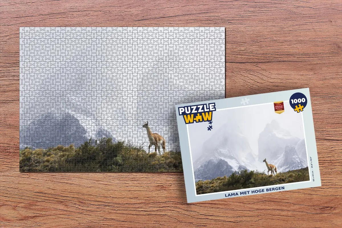 PuzzleWow Sneeuw Bergen Legpuzzel 1000 Stuks - Multicolor
