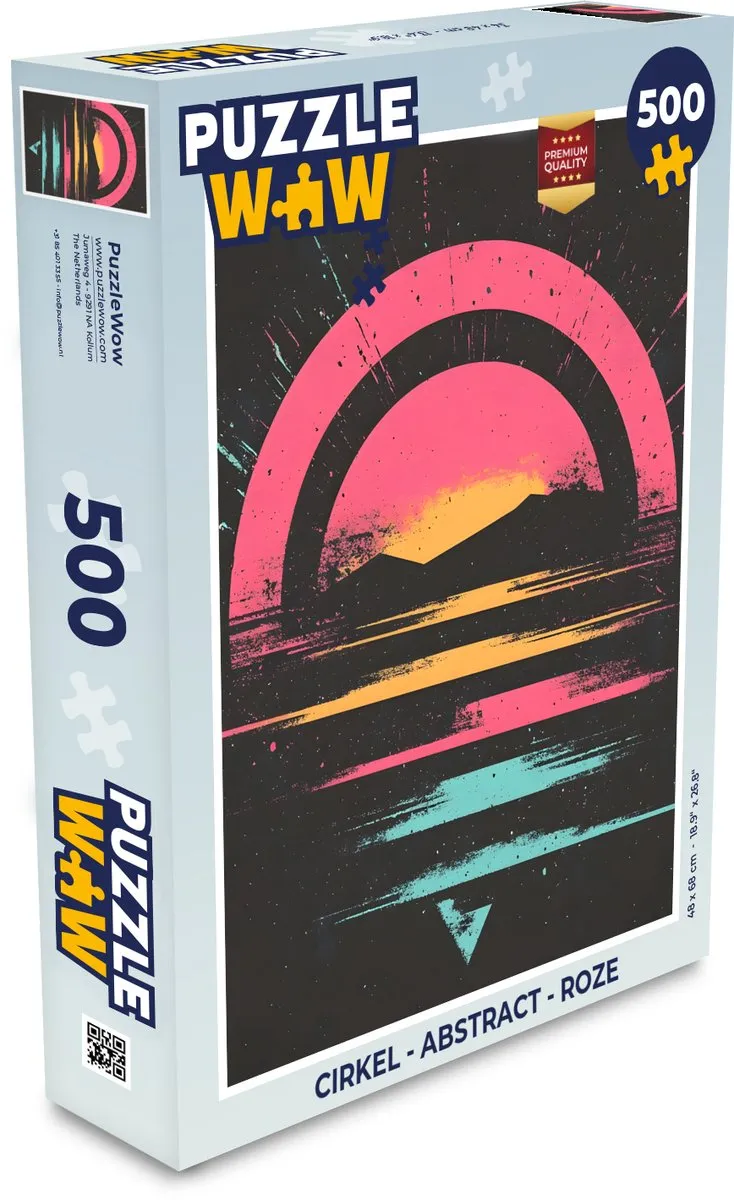 PuzzleWow Abstract Legpuzzel 500 Stuks - Roze - MPN 8721414232642