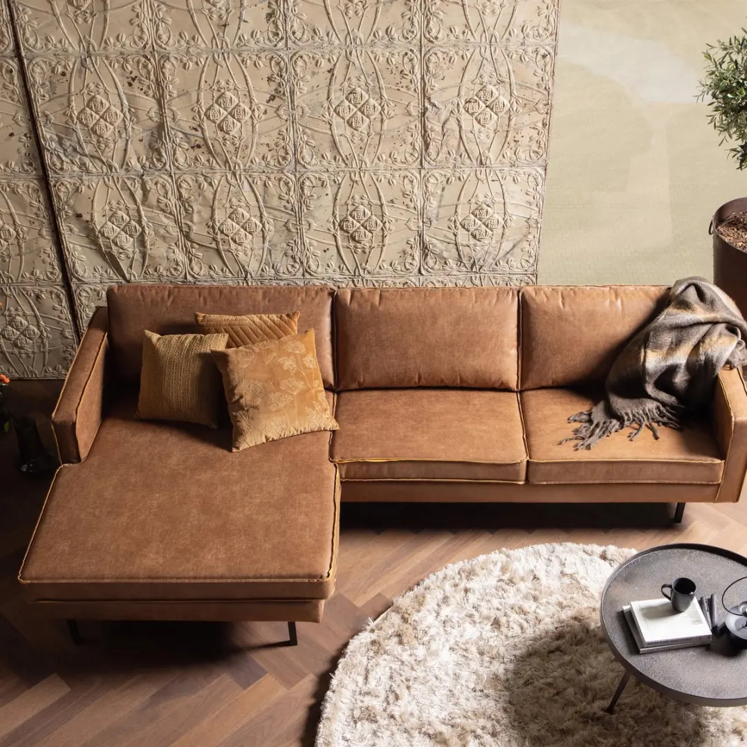 WOOOD Rodeo Chaise Longue Links - Cognac - afbeelding 3 van 6