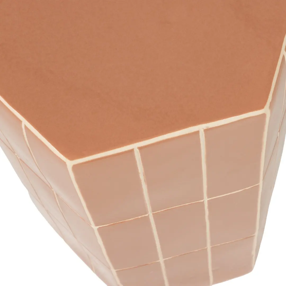 WOOOD Plu Decoratieve Bijzettafel - Keramiek - Oudroze - 54x38x32 - afbeelding 4 van 6