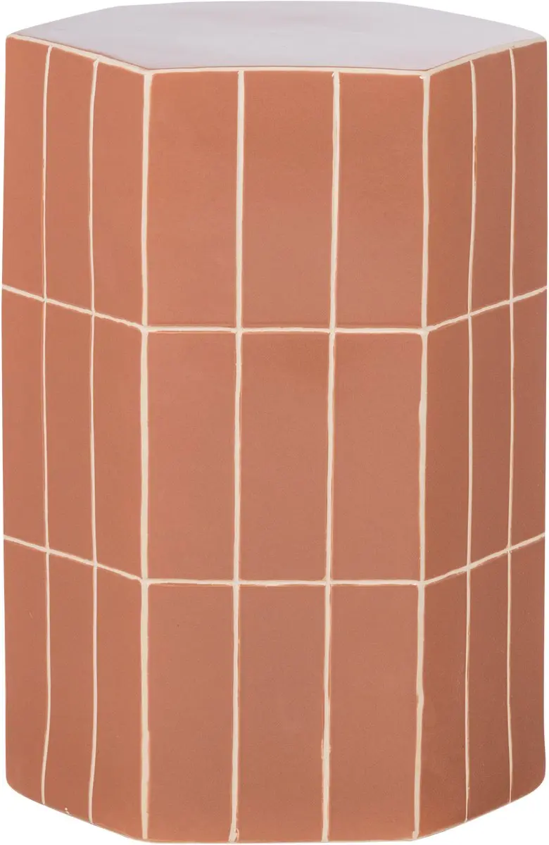 WOOOD Plu Decoratieve Bijzettafel - Keramiek - Oudroze - 54x38x32 - afbeelding 6 van 6