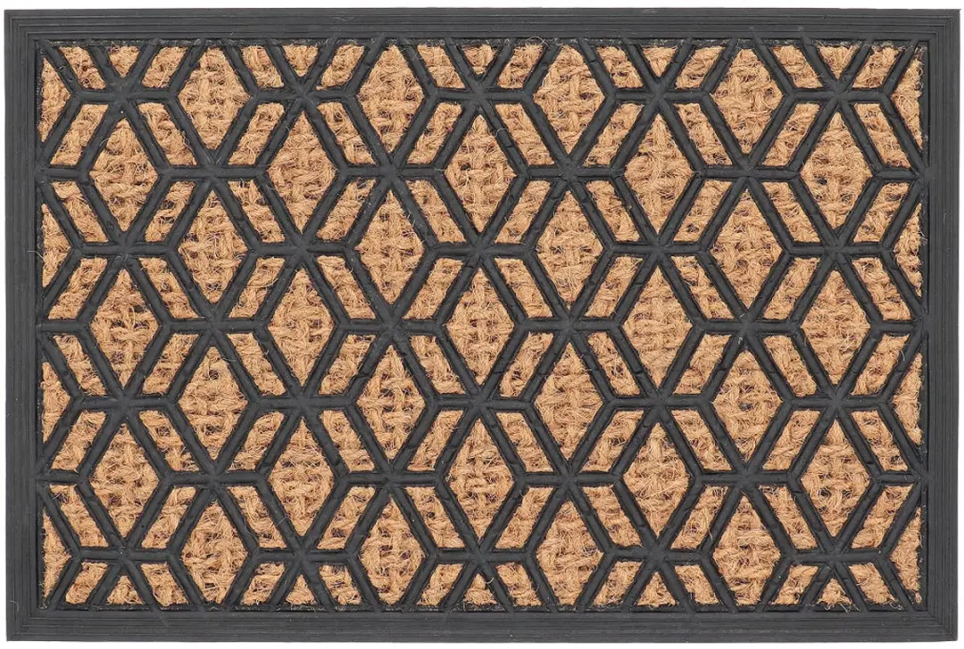 Deurmat kokos rubber ruit 40x60cm multicolor speelgoed educatief.