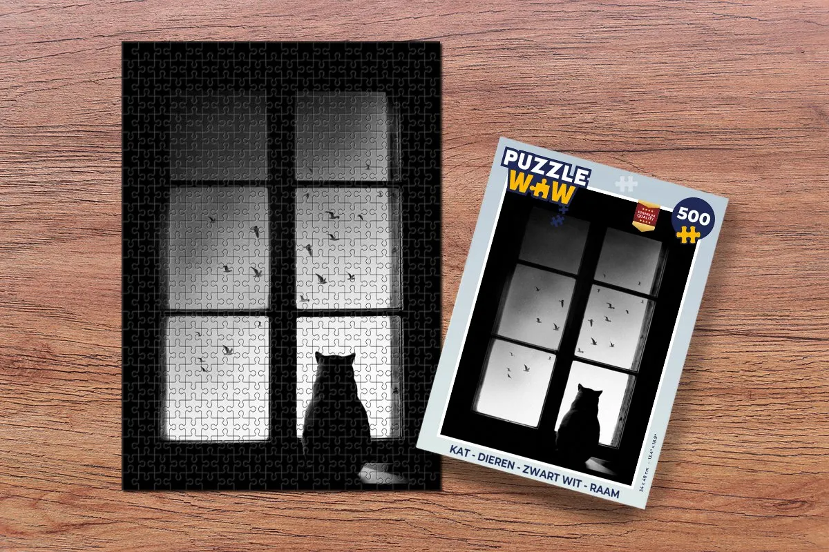 PuzzleWow Kat Dieren Legpuzzel 500 Stuks - Multicolor