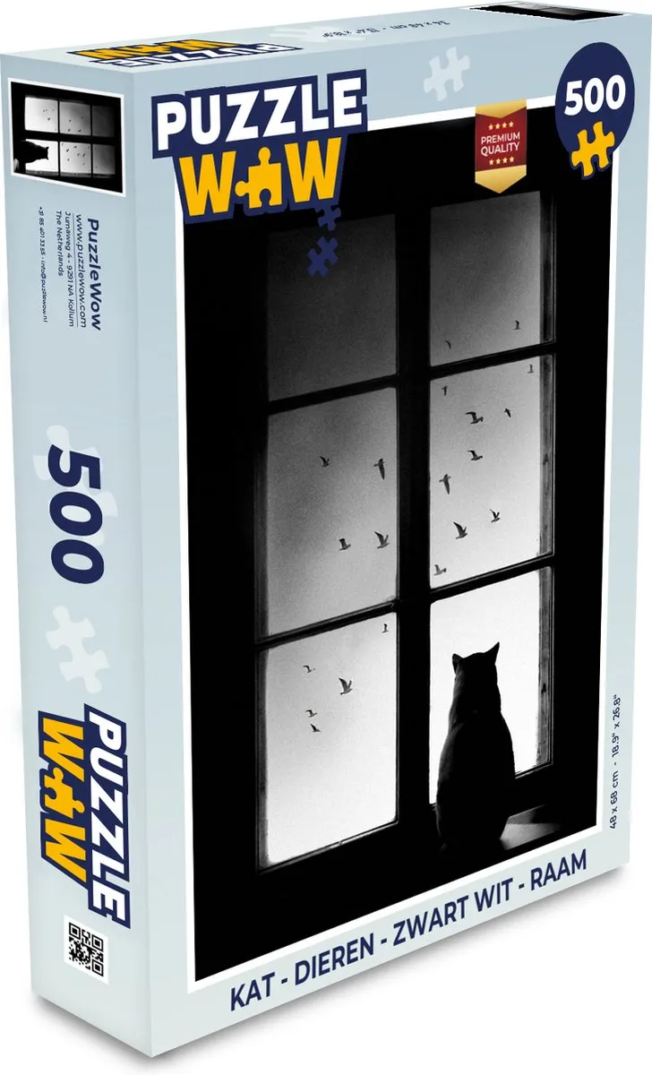 PuzzleWow Kat Dieren Legpuzzel 500 Stuks