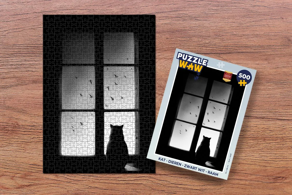 PuzzleWow Kat Dieren Legpuzzel 500 Stuks - Multicolor