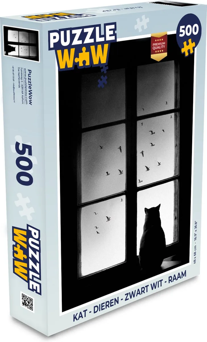 PuzzleWow Kat Dieren Legpuzzel 500 Stuks - Multicolor