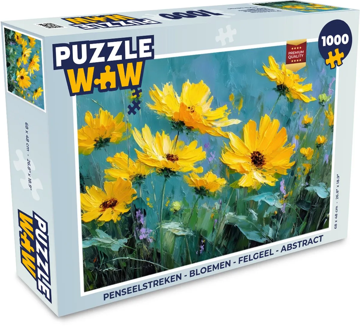 PuzzleWow Penseelstreken Bloemen Legpuzzel 1000 Stuks