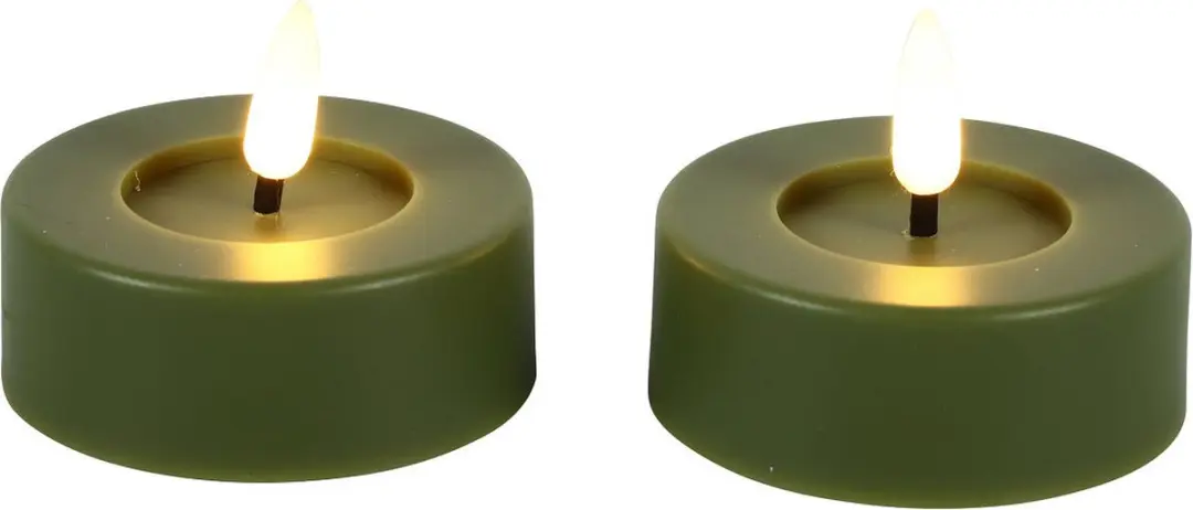 Countryfield Led Tealight Maxi Groen 2 stuks Ø 6,5 cm