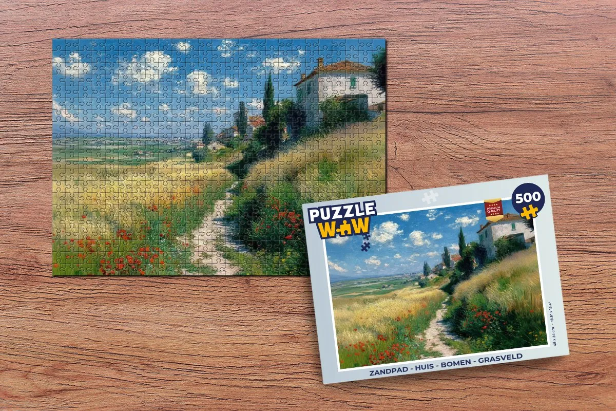 PuzzleWow Legpuzzel Zandpad Huis Bomen 500 Stuks