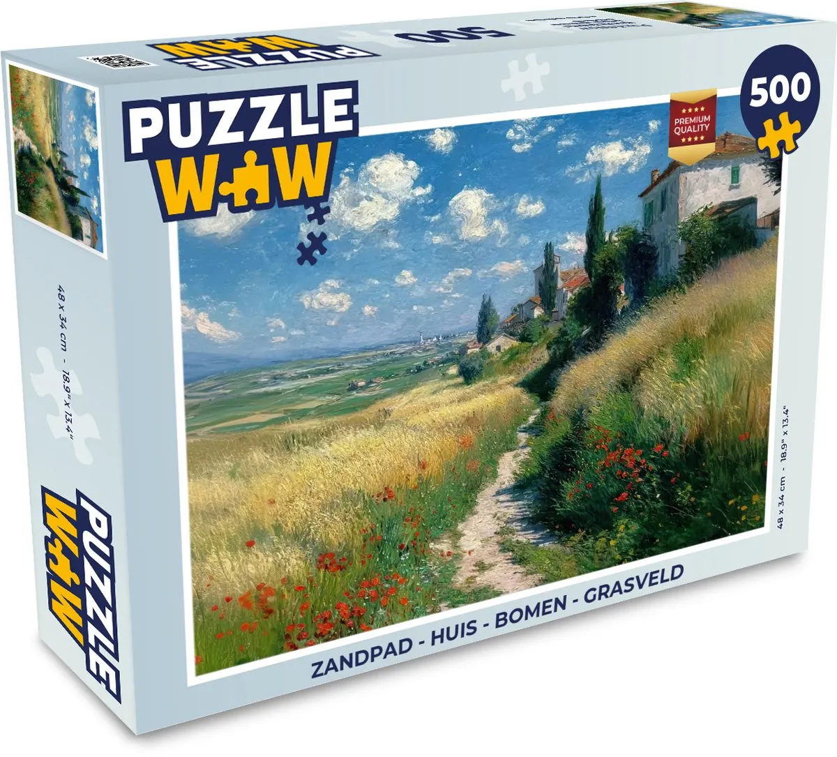 PuzzleWow Legpuzzel Zandpad Huis Bomen 500 Stuks