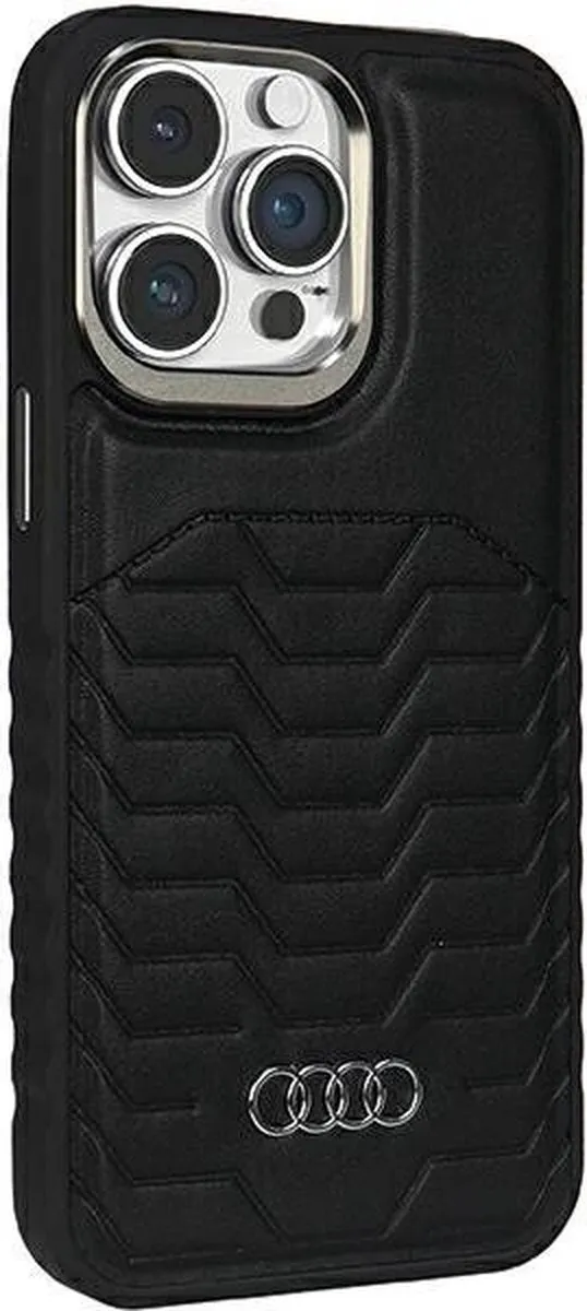 Audi Synthetisch Leren Hoesje MagSafe iPhone 15 Pro Max - Zwart - afbeelding 2 van 6