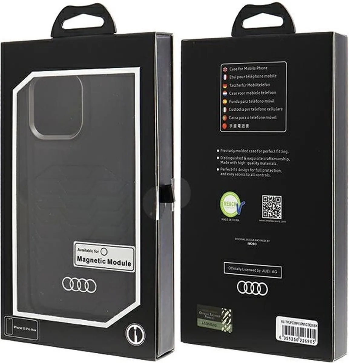 Audi Synthetisch Leren Hoesje MagSafe iPhone 15 Pro Max - Zwart - afbeelding 4 van 6