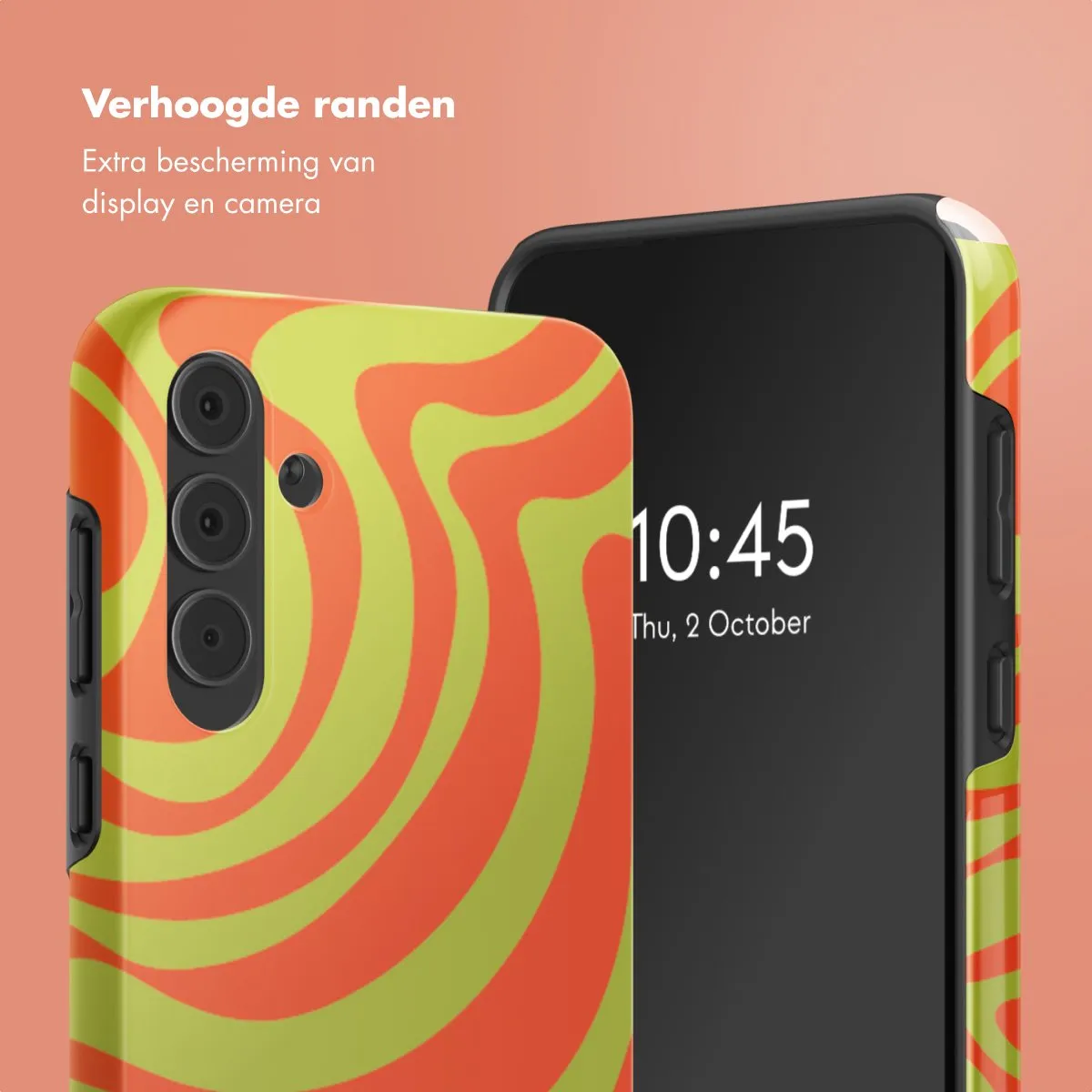 Selencia Hoesje Samsung Galaxy A55 - Wavy Swirl Orange Fern