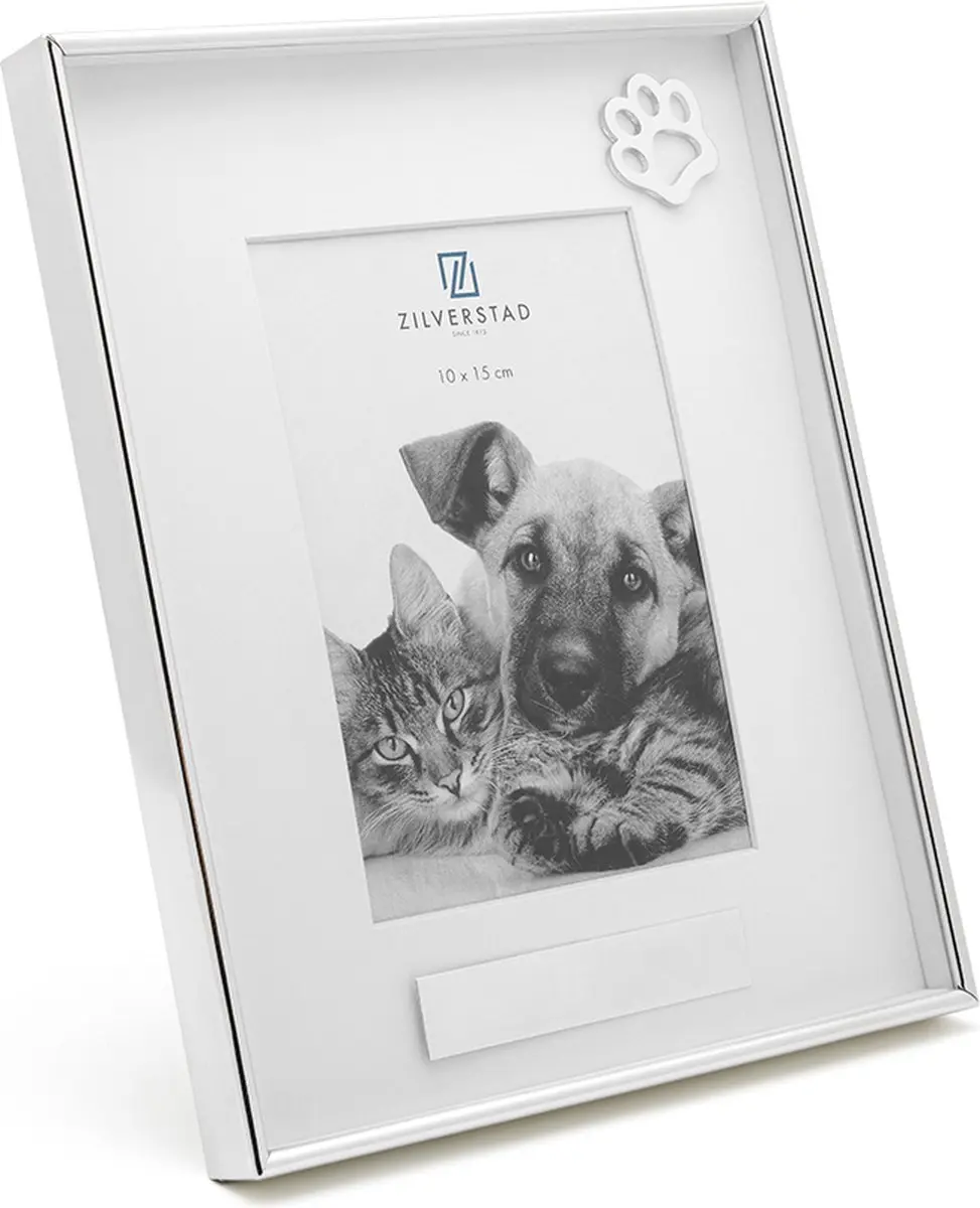 Zilverstad Fotolijst Huisdier met pootje 10x15cm