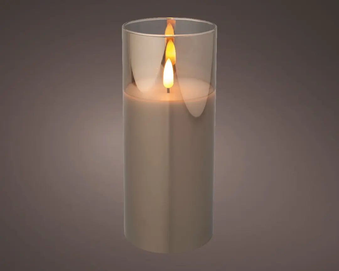 Lumineo LED Kaars 17,5cm Rookgrijs - Warm Wit - afbeelding 3 van 3