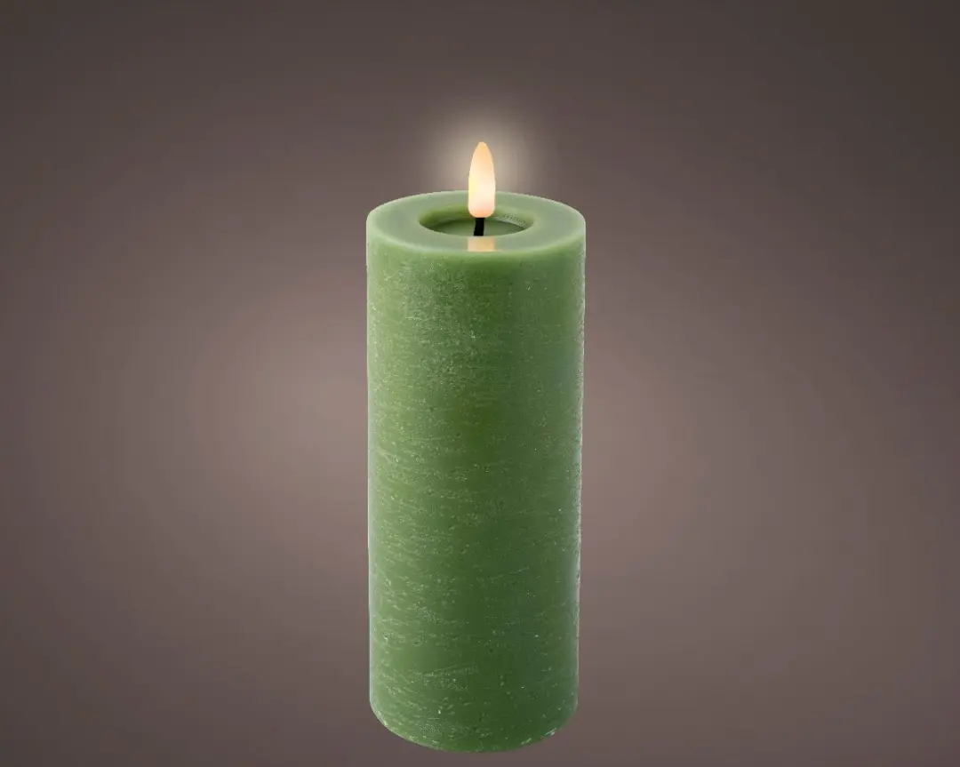 Lumineo LED Wax Stompkaars Groen 7x19cm
