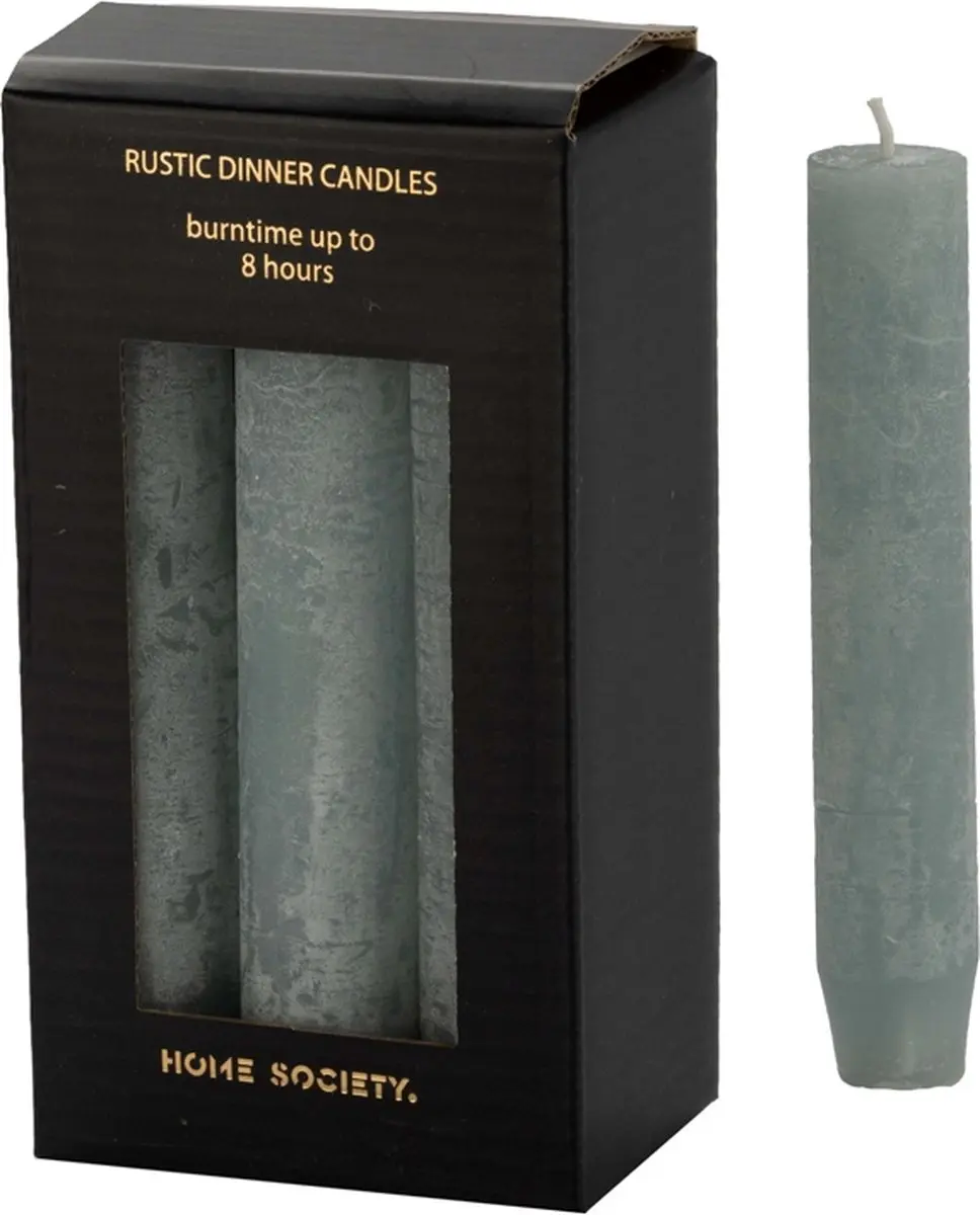 Home Society Dinerkaarsen Licht Blauw 6 stuks 2.5 x 14 cm