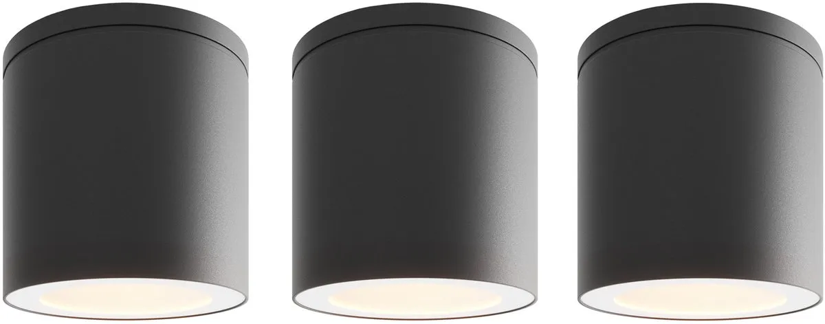 Ledvion 3X LED Opbouwspot Zwart Ø9cm IP54 GU10