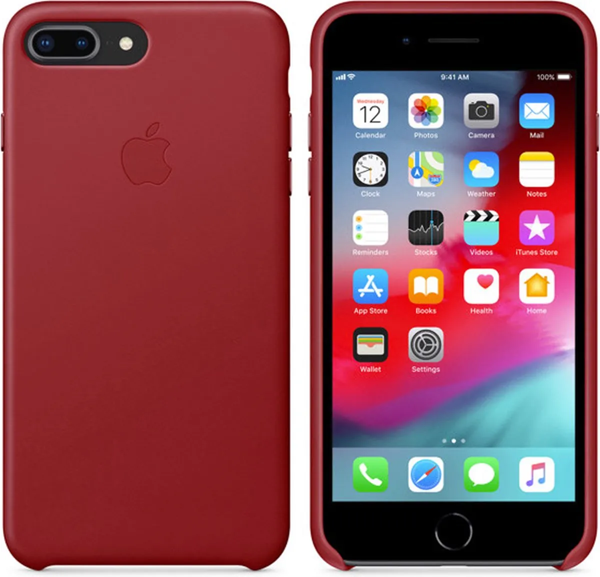 Apple Leren Hoesje iPhone 7/8 Plus - Rood MMYK2ZM/A