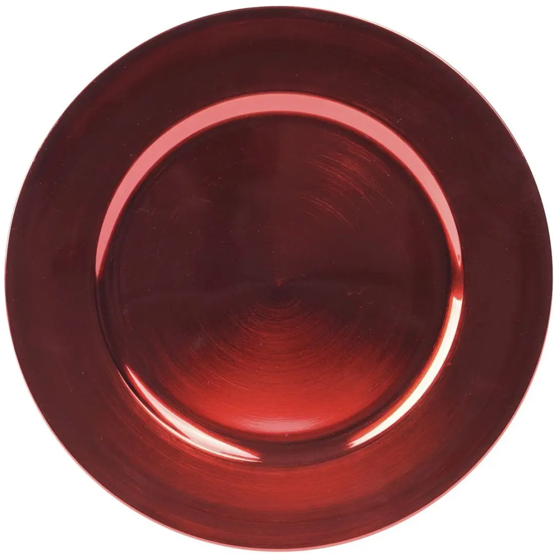 Kaemingk decoratiebord rood rond 33 cm kunststof