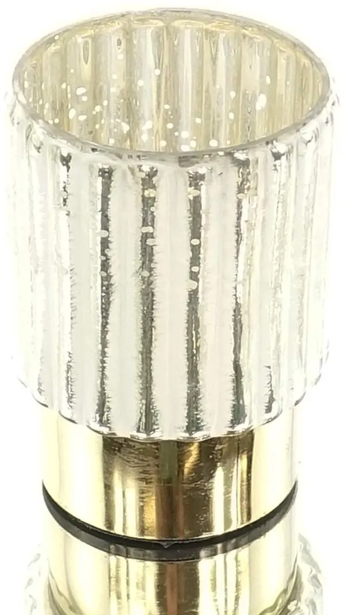 Kaemingk Waxinelichthouder Kerst Glas Wit O 7,5 cm h 11,5 cm