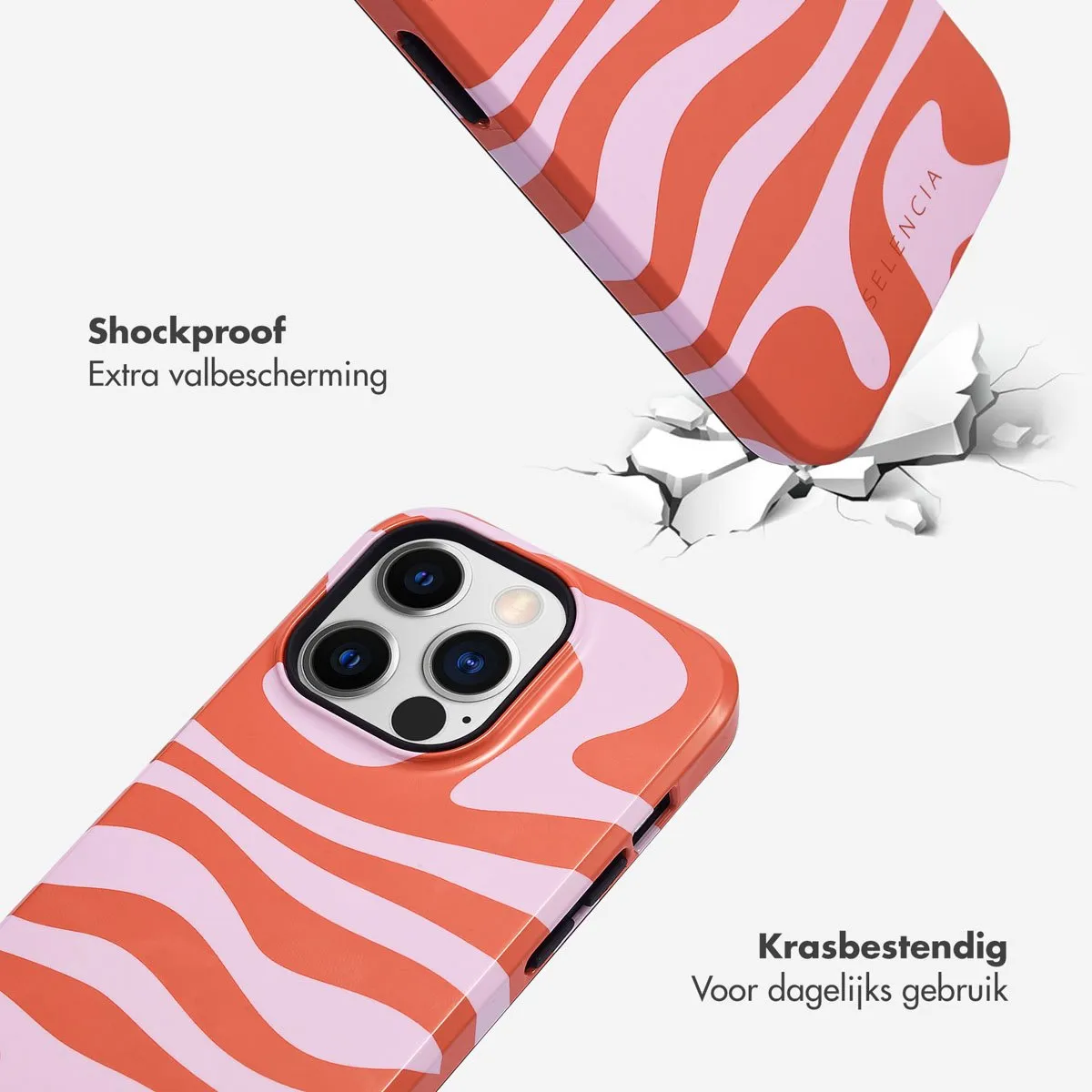 Selencia Hoesje iPhone 14 Pro Dream Swirl Pink