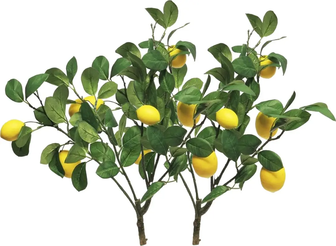 Bellatio Design Kunstbloem citrusfruit tak citroen