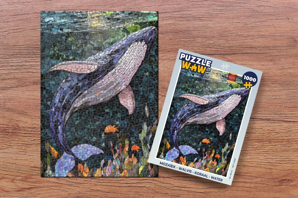 PuzzleWow Mozaïek Walvis Koraal Legpuzzel 1000 Stuks