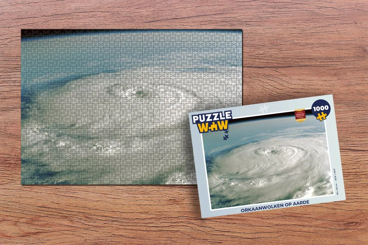 PuzzleWow Orkaanwolken op Aarde Legpuzzel 1000 Stuks - Multicolor