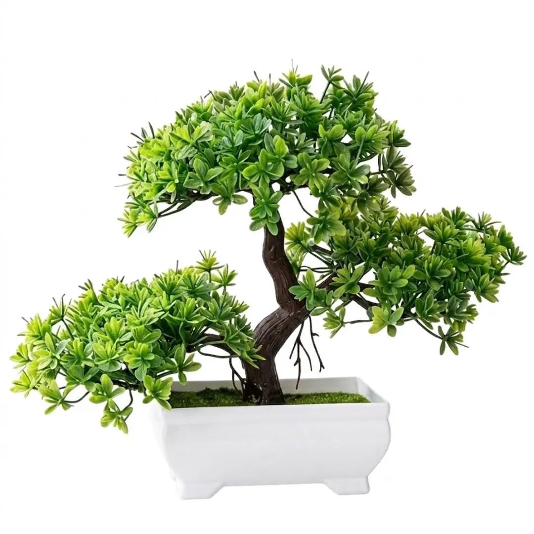 Groene kunstplant bonsai potboom decoratie kunstplanten tafelmodel realistische
