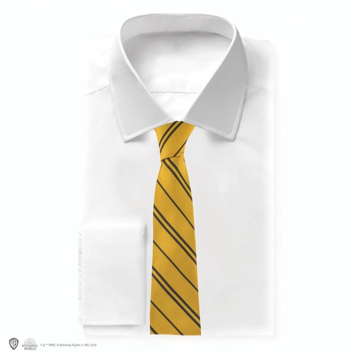 Harry Potter Hufflepuff Geweven Logo Stropdas - Zwart/Goud