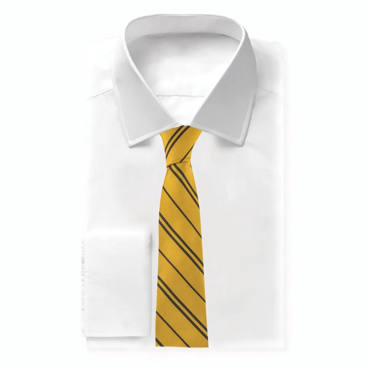Harry Potter Hufflepuff Geweven Logo Stropdas - Zwart/Goud