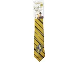 Harry Potter Hufflepuff Geweven Logo Stropdas - Zwart/Goud