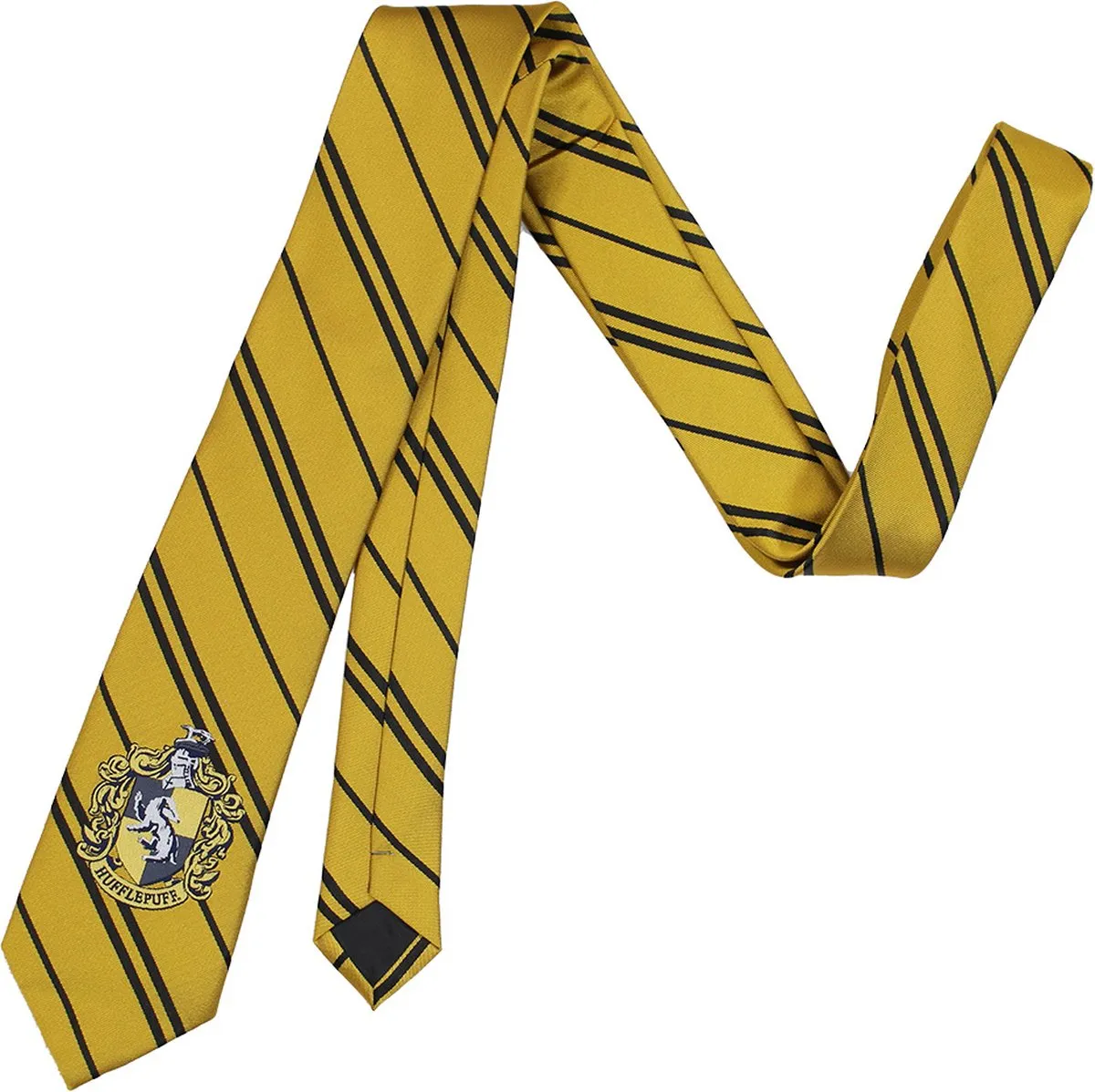 Harry Potter Hufflepuff Geweven Logo Stropdas - Zwart/Goud