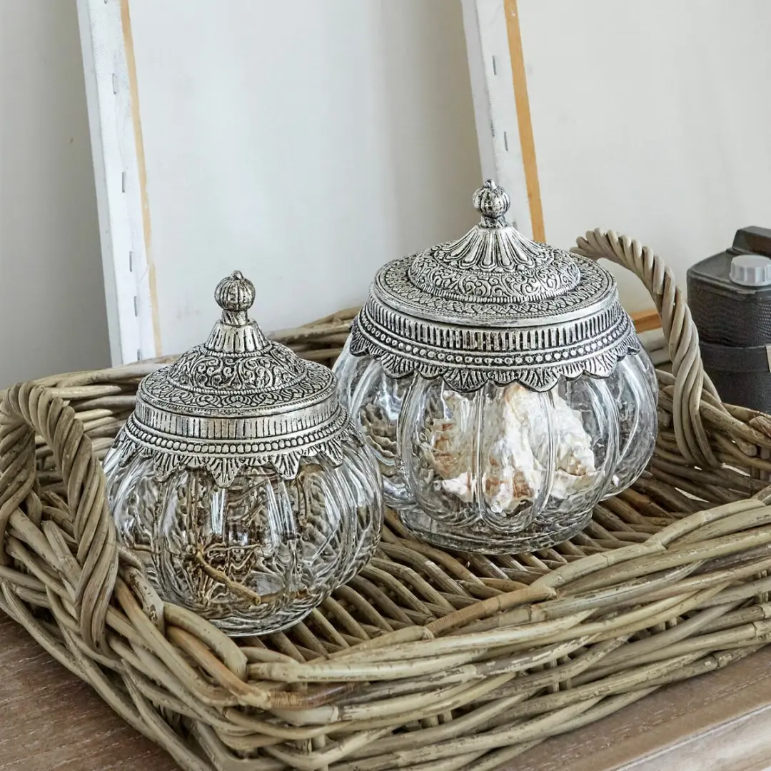 Loberon Madelon Glazen Pot Set - 2 Stuks - afbeelding 4 van 4