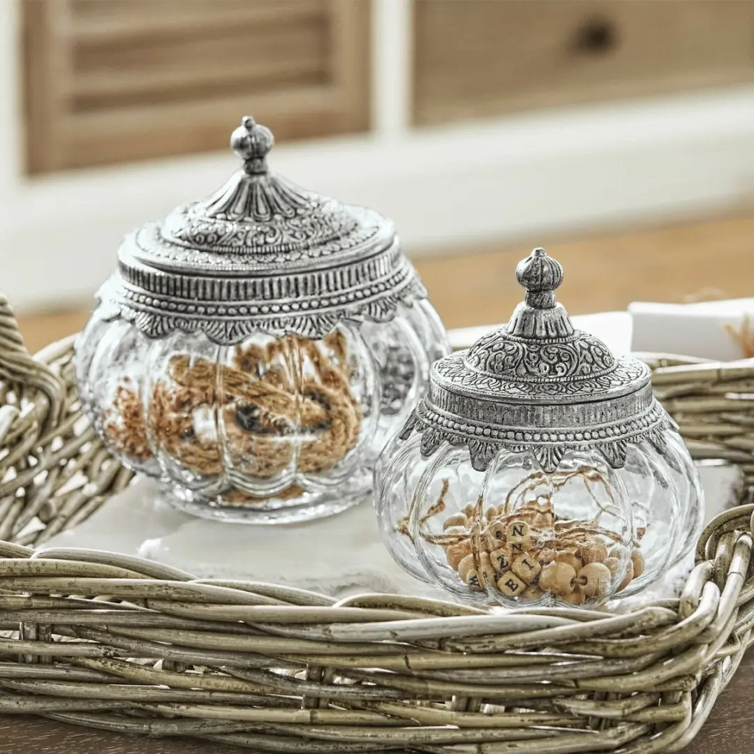 Loberon Madelon Glazen Pot Set - 2 Stuks - afbeelding 2 van 4