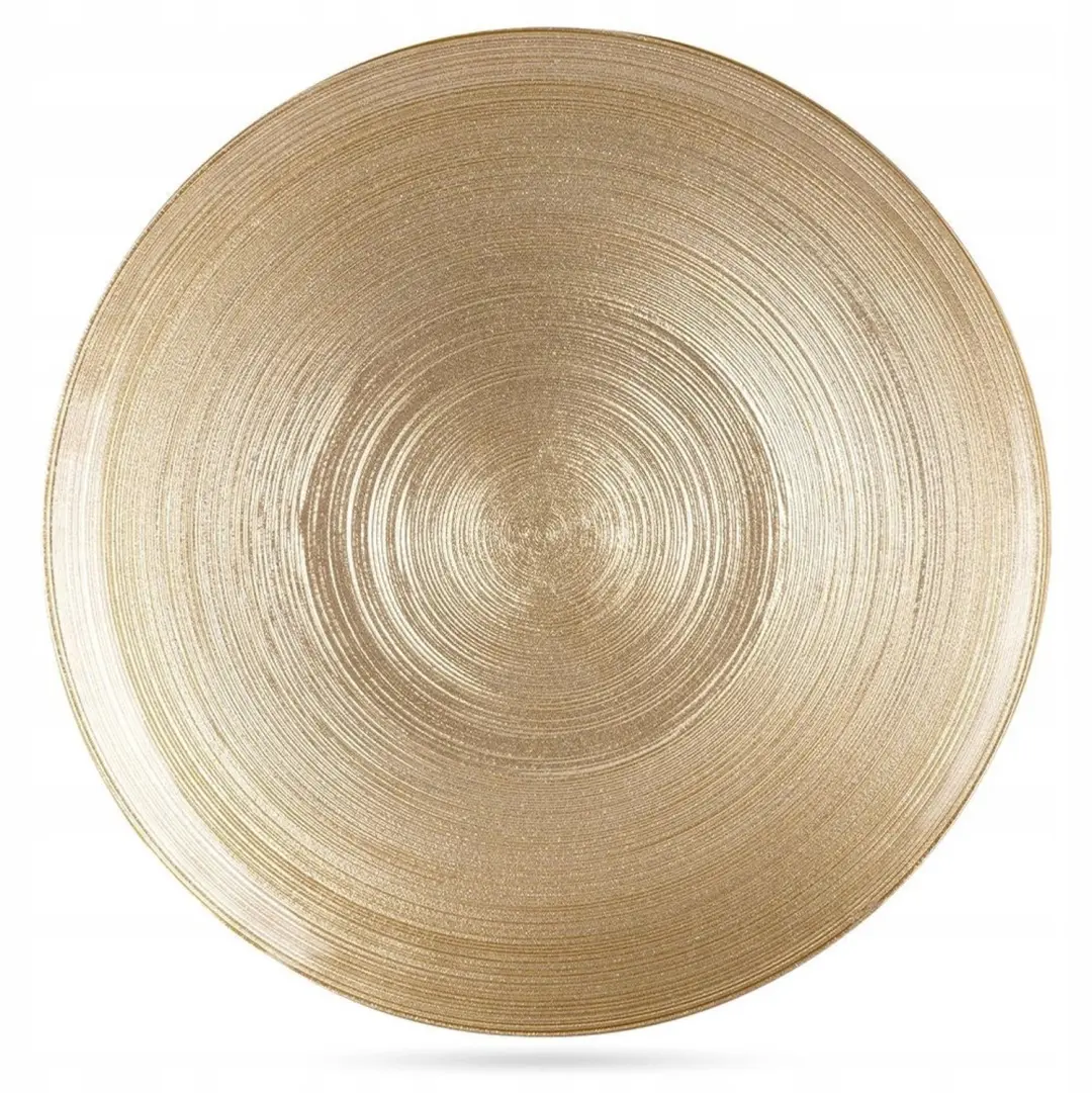 Gouden dinerbord van glas, 28 cm, plat, voor serveren