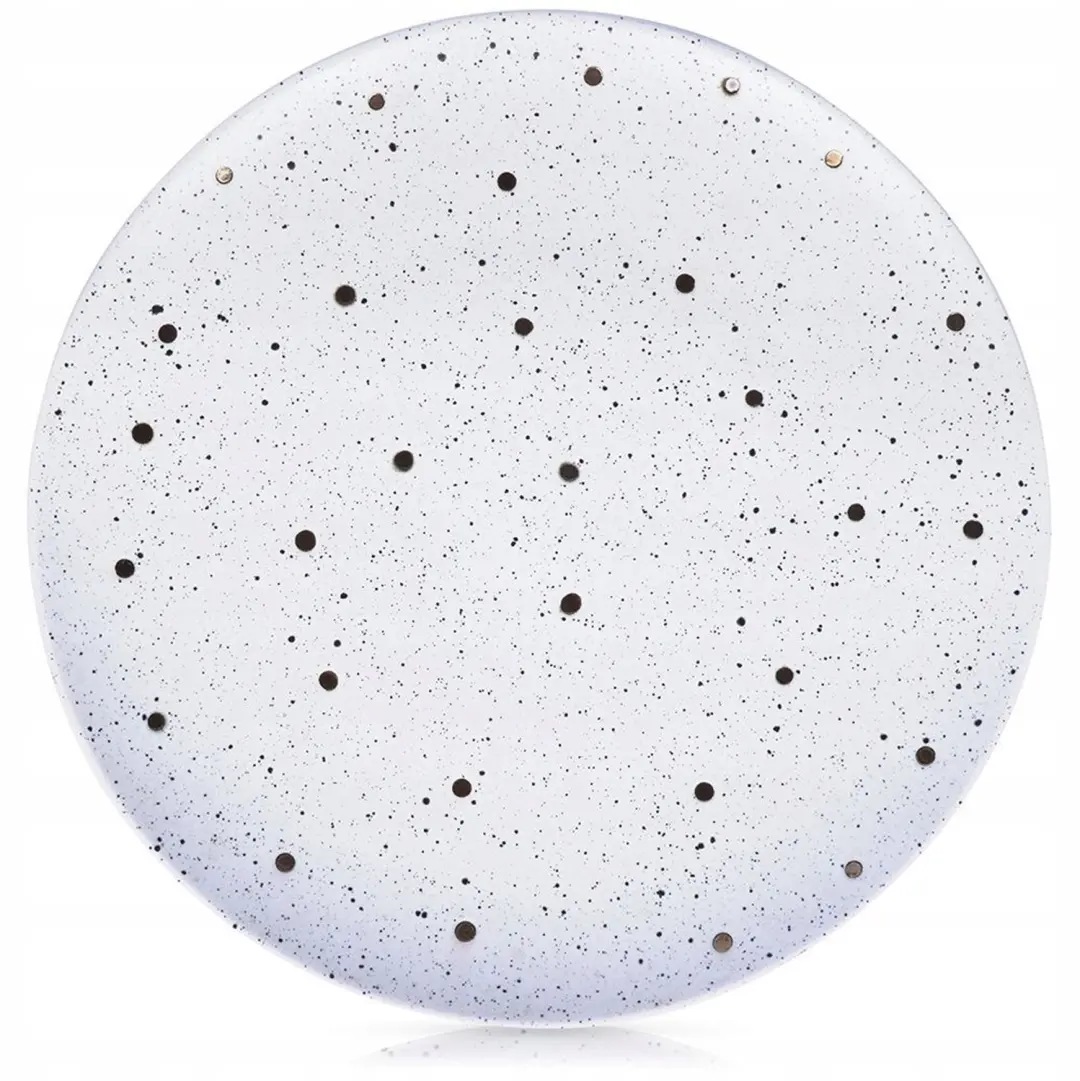 Mat Witte Keramische Dinerbord 26,5cm met Goudkleurige Vlekken