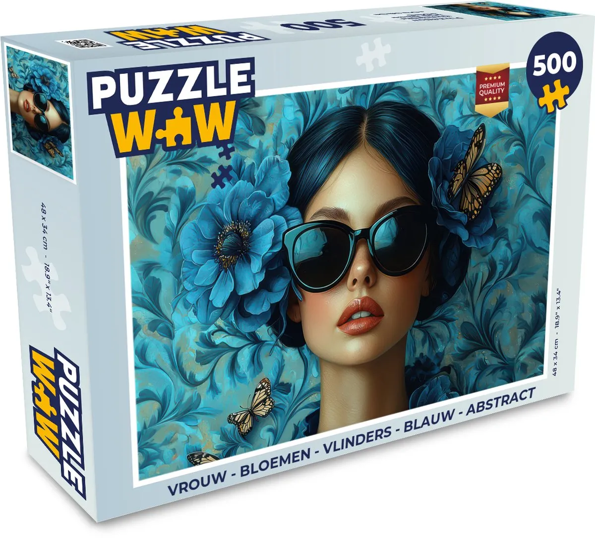 PuzzleWow Abstract Bloemen Vlinders Puzzel 500 Stuks