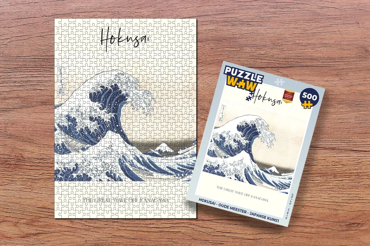 PuzzleWow Hokusai Legpuzzel 500 Stuks - Multicolor