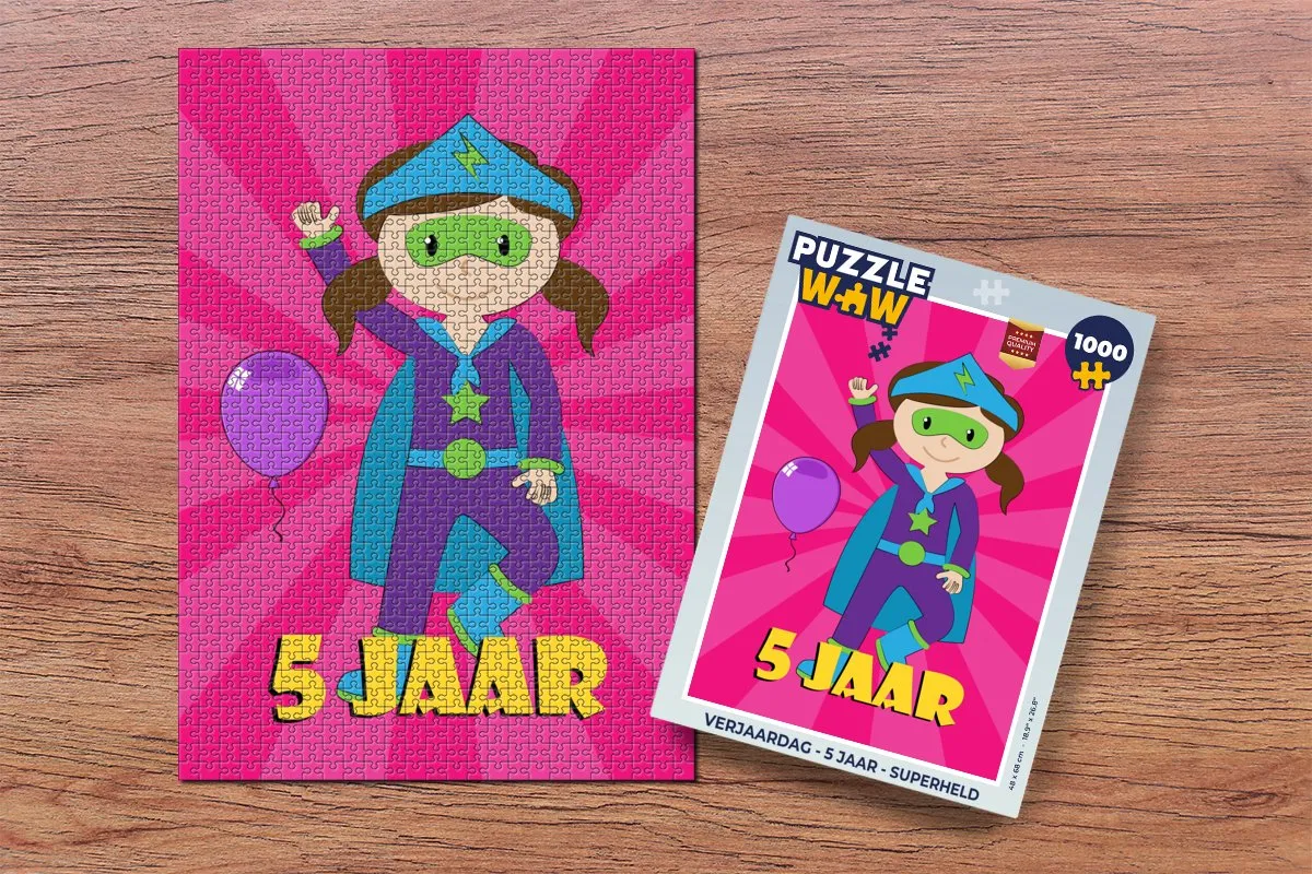 PuzzleWow Superheld Verjaardag Legpuzzel 1000 Stuks - Multicolor
