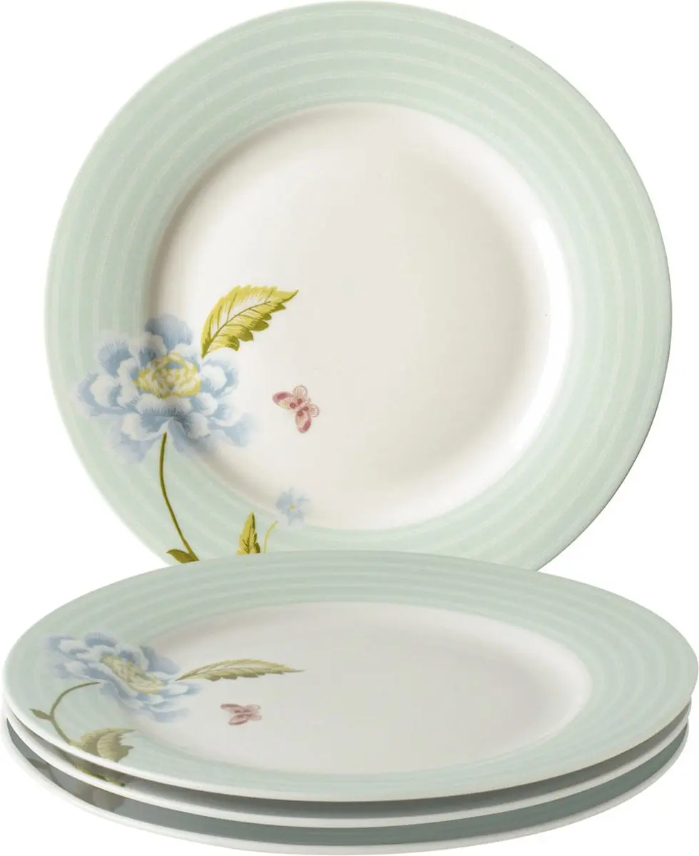 Laura Ashley Heritage Collectables Borden set van 4 - Ø 20cm - Mint Candy Stripe