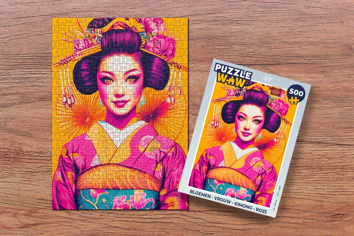 PuzzleWow Kimono Roze Legpuzzel 500 Stuks - MPN 8721375323229