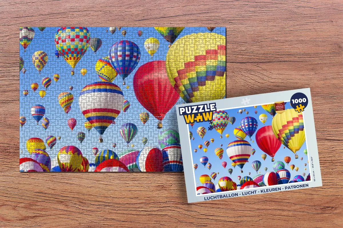 PuzzleWow Luchtballon Legpuzzel 1000 Stuks - Multicolor