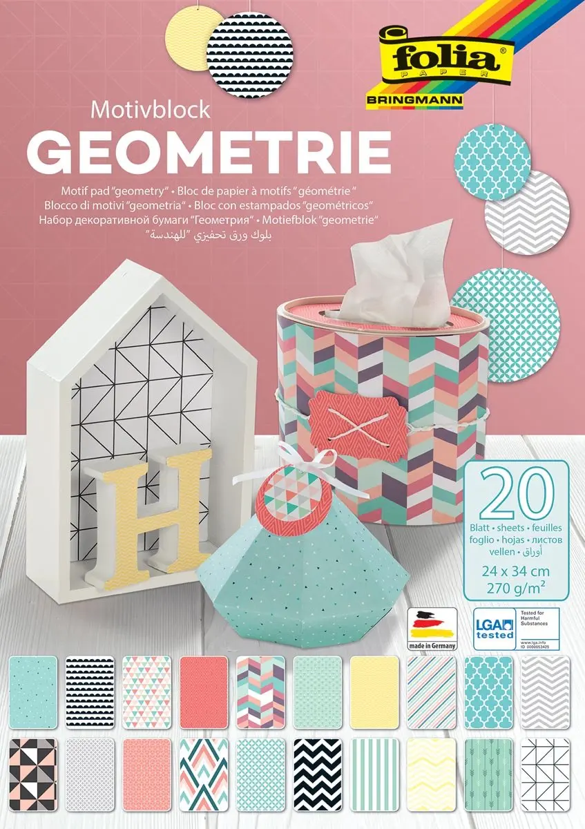 Folia Motiefpapier Geometrie 24x34cm
