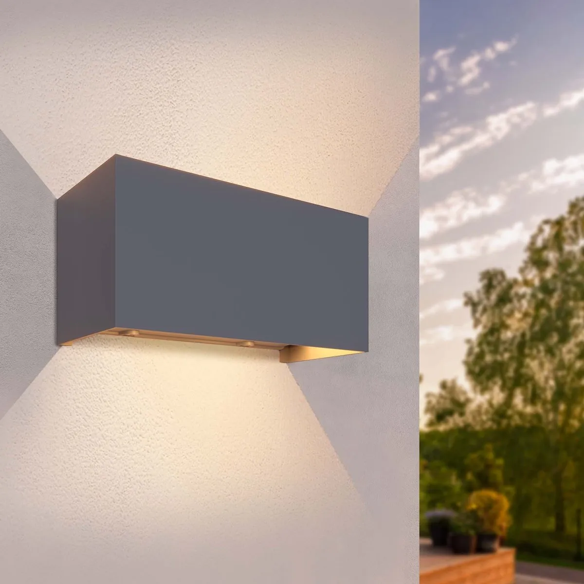 LEDVION LED Wandlamp 9,5W 3000K IP54 Tweezijdig Antraciet
